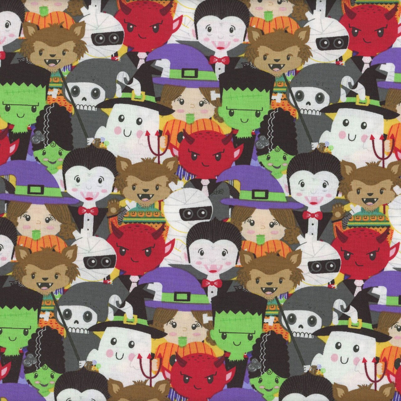 Blank Quilting Halloween Little Monsters Trick or Treaters 100% Cotton Fabric Price per Yard